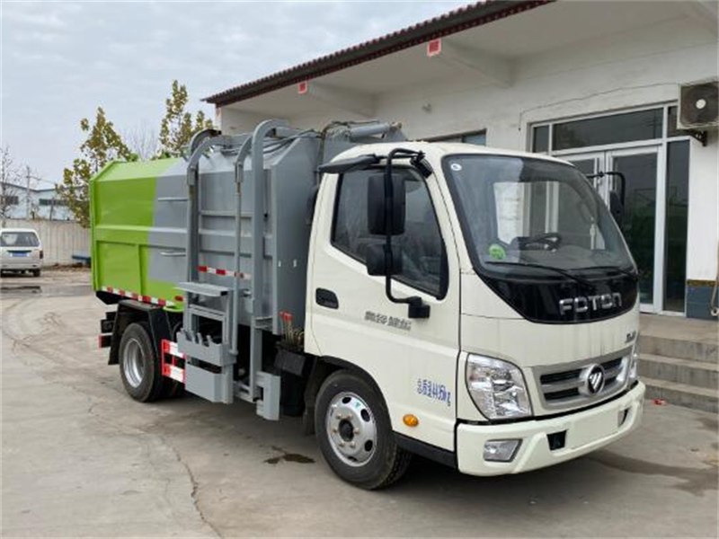 蓝牌3方福田挂桶垃圾车,桶装垃圾清运车多少钱