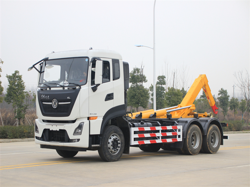 东风天龙后八轮车厢可卸式垃圾车,东风天龙垃圾车多少钱