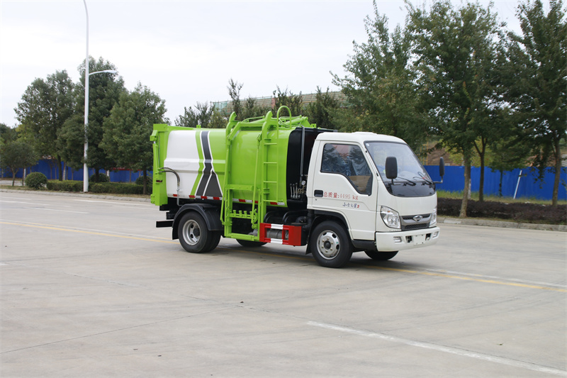 4方蓝牌福田侧装压缩垃圾车价格