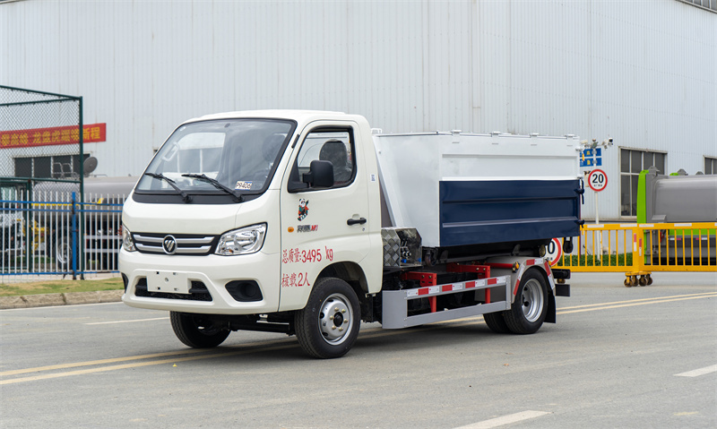 福田祥菱蓝牌3方勾臂垃圾车