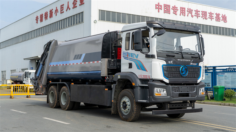 21方纯电动陕汽德龙后双桥压缩垃圾车