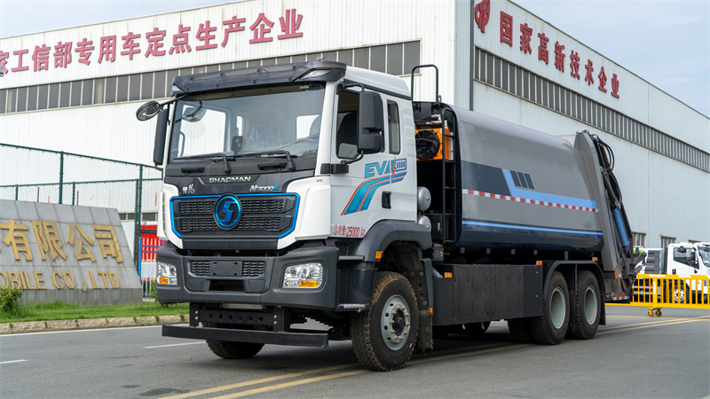 21方纯电动陕汽德龙后双桥压缩垃圾车